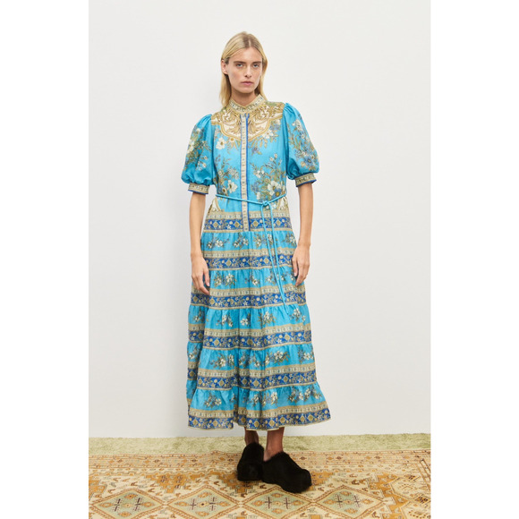 Alemais Cassie Tiered Midi Dress US 4 - Picture 4 of 11